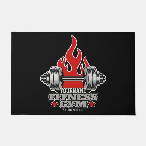 Personalized Weight Lifting Dumbbell Fitness Gym Doormat