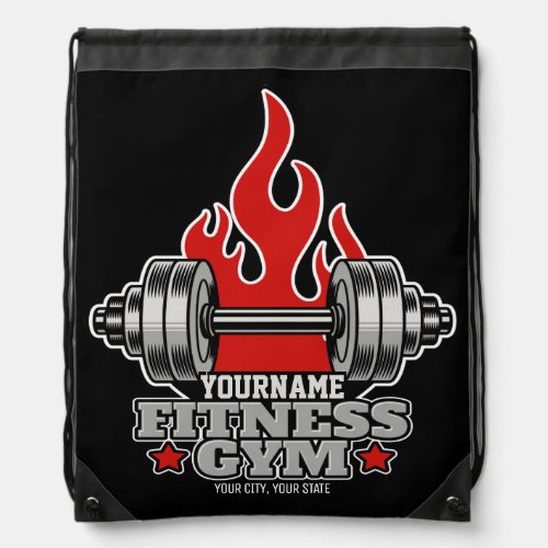 Personalized Weight Lifting Dumbbell Fitness Gym  Drawstring Bag