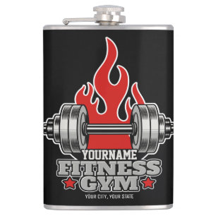 Personalized Weight Lifting Dumbbell Fitness Gym Flask