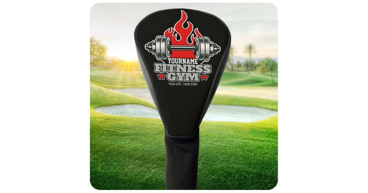 Personalized Weight Lifting Dumbbell Fitness Gym Golf Head Cover Zazzle