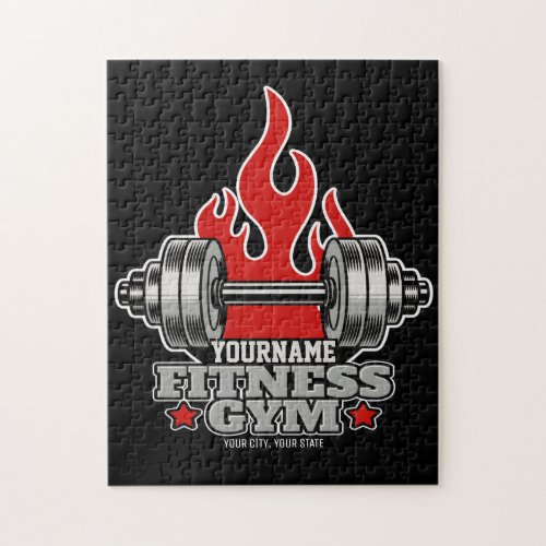 Personalized Weight Lifting Dumbbell Fitness Gym  Jigsaw Puzzle
