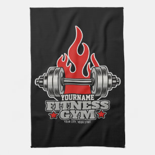 Personalized Weight Lifting Dumbbell Fitness Gym Kitchen Towel