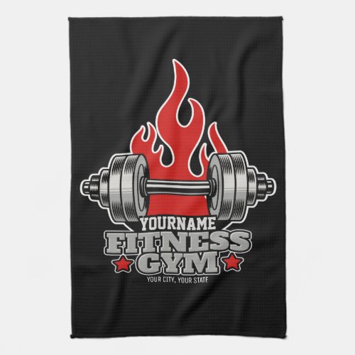 Personalized Weight Lifting Dumbbell Fitness Gym Kitchen Towel