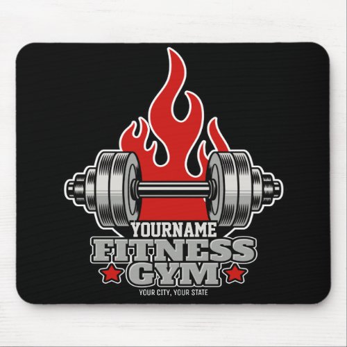 Personalized Weight Lifting Dumbbell Fitness Gym Mouse Pad