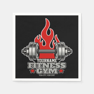 Personalized Weight Lifting Dumbbell Fitness Gym Napkins