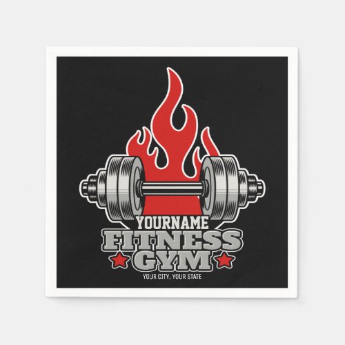 Personalized Weight Lifting Dumbbell Fitness Gym Napkins