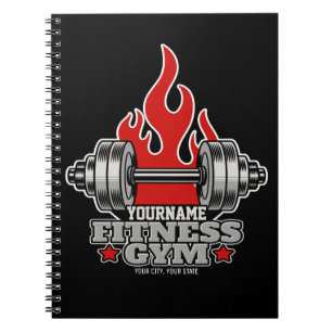 Personalized Weight Lifting Dumbbell Fitness Gym Notebook