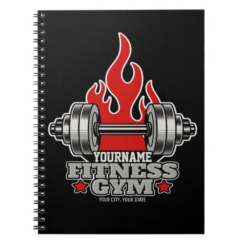 Personalized Weight Lifting Dumbbell Fitness Gym Notebook