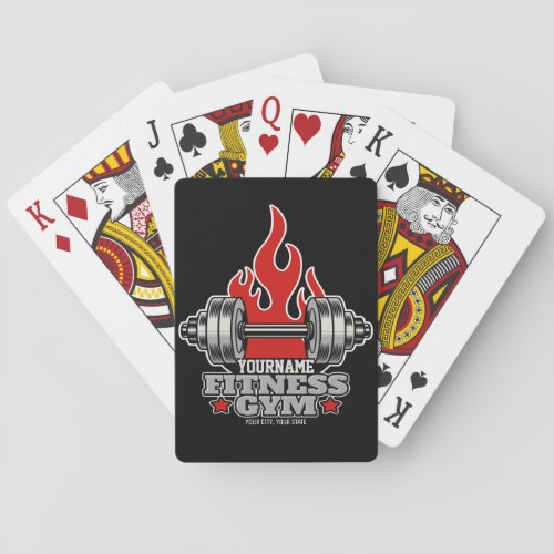 Personalized Weight Lifting Dumbbell Fitness Gym Playing Cards