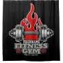 Personalized Weight Lifting Dumbbell Fitness Gym Shower Curtain