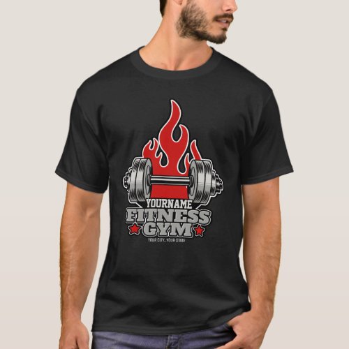 Personalized Weight Lifting Dumbbell Fitness Gym T_Shirt