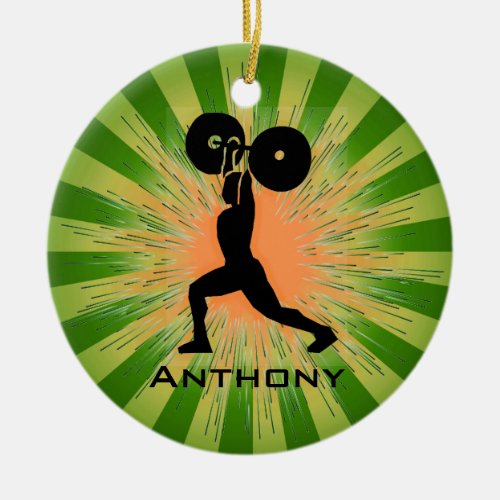 Personalized WeightLifterBodyBuilder Ornament