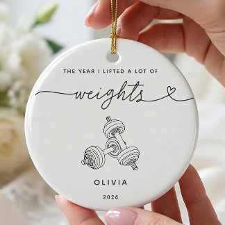 Personalized Weightlifting Christmas Ornament