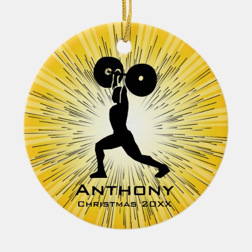 Personalized Weightlifting Design Ornament