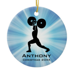 Personalized Weightlifting Design Ornament