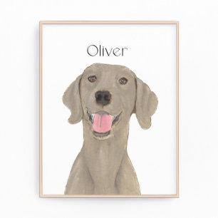 Personalized Weimaraner Art Photo Print