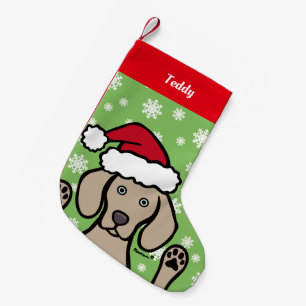 Personalized Weimaraner Christmas Santa Claus Small Christmas Stocking