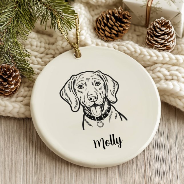 Personalized Weimaraner Dog Christmas Ceramic Ornament (Creator Uploaded)