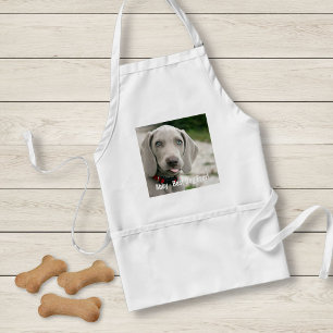 Personalized Weimaraner Dog Photo and Dog Name Adult Apron