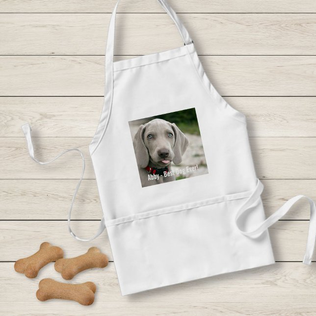 Personalized Weimaraner Dog Photo and Dog Name Adult Apron (Creator Uploaded)