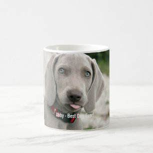Personalized Weimaraner Dog Photo and Dog Name Coffee Mug