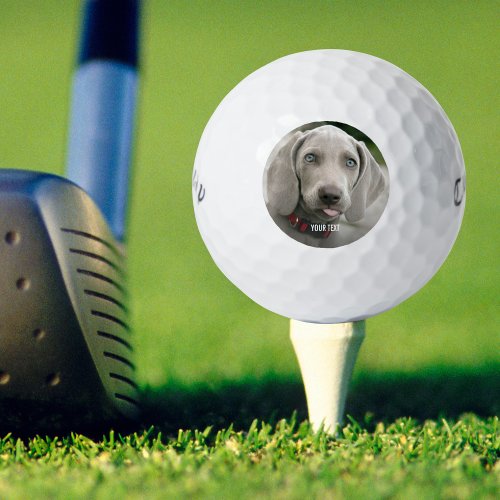 Personalized Weimaraner Dog Photo and Dog Name Golf Balls