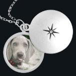 Personalized Weimaraner Dog Photo and Dog Name Silver Plated Necklace<br><div class="desc">Personalized Weimaraner Dog Photo and Weimaraner Dog Name design features an uploaded photo of your Weimaraner (or any photo) the dog's name or add your own text - We love "dog's name", dog's birthday or day of passing. Just click on "customize" to add your personalized text, change the font and...</div>