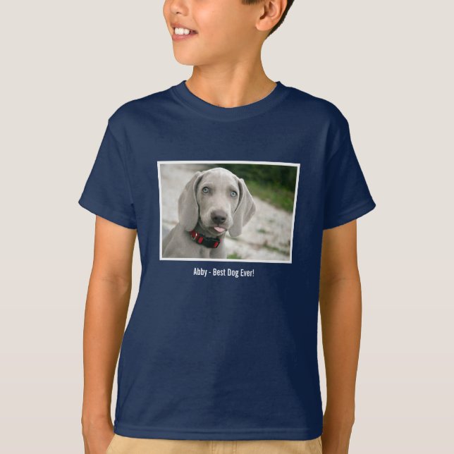 Personalized Weimaraner Dog Photo and Dog Name T-Shirt (Front)