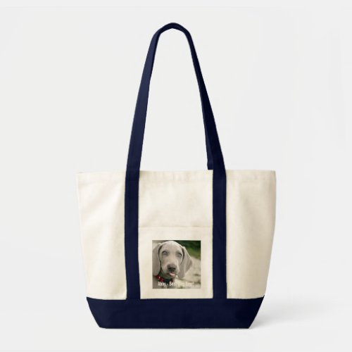 Personalized Weimaraner Dog Photo and Dog Name Tote Bag
