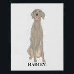 Personalized Weimaraner Faux Canvas Print<br><div class="desc">I am in love with this beautifully detailed watercolor illustration of a weimaraner! Personalize these canvas art prints with your name or monogram and even and change the background color to compliment your decor! Shop the rest of my collection for the sweetest housewarming, bridal shower, teacher, mother-in-law, husband, boyfriend, secret...</div>