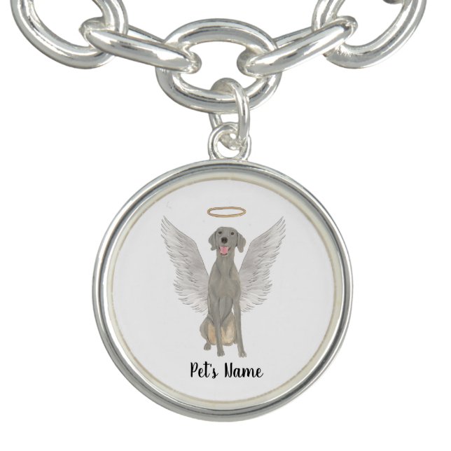 Personalized Weimaraner Sympathy Memorial Bracelet (Design)