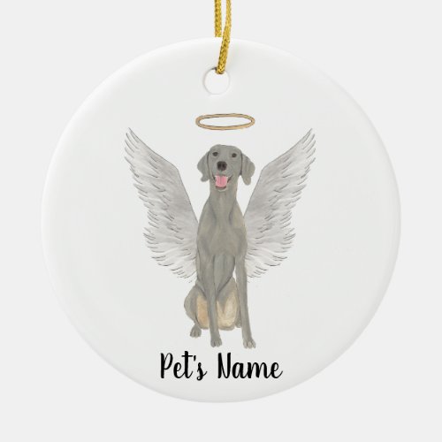 Personalized Weimaraner Sympathy Memorial Ceramic Ornament