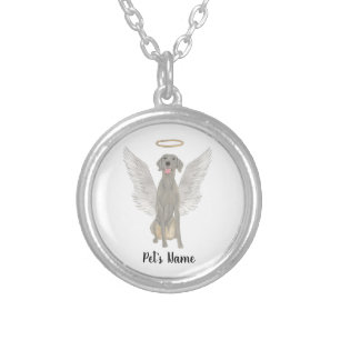 Personalized Weimaraner Sympathy Memorial Silver Plated Necklace