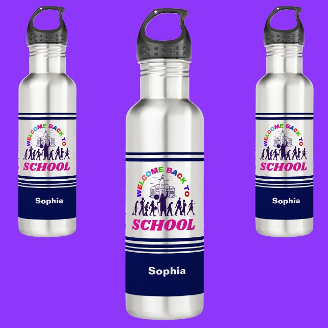 Personalized Welcome Back To School  Stainless Steel Water Bottle (Creator Uploaded)