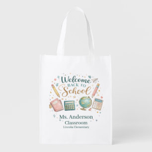 Personalized Welcome Back to School Teacher Grocery Bag