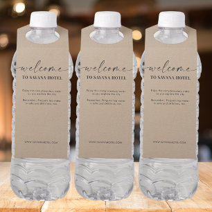 Personalized welcome bottle tags for hotel