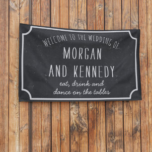 Personalized Welcome Chalkboard Wedding Banner