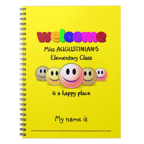 Personalized WELCOME CLASS Notebook