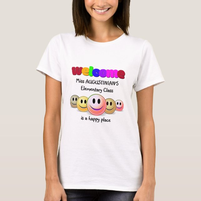 Personalized Welcome Class Teacher T-Shirt (Front)