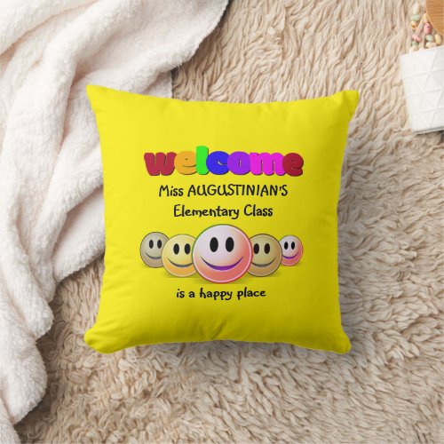 Personalized Welcome Class Teacher Throw Pillow
