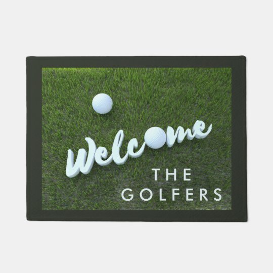 Personalized Welcome Doormat For The Golfers Zazzle Com