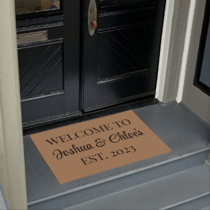 Personalized Welcome Doormat With Est, Couples