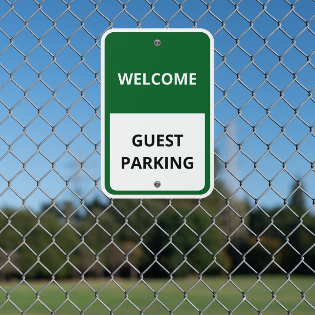 Personalized Welcome Guest Parking Durable Metal Sign (In Situ(Fence))