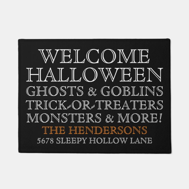 Personalized Welcome Halloween Doormat (Front)