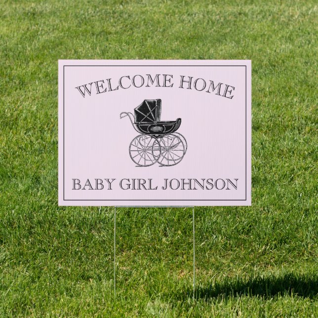 Personalized Welcome Home Baby Yard Sign (Insitu)