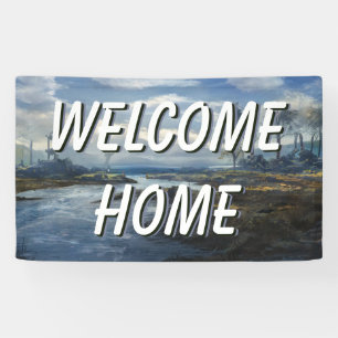 Personalized Welcome Home Landscape Water Banner