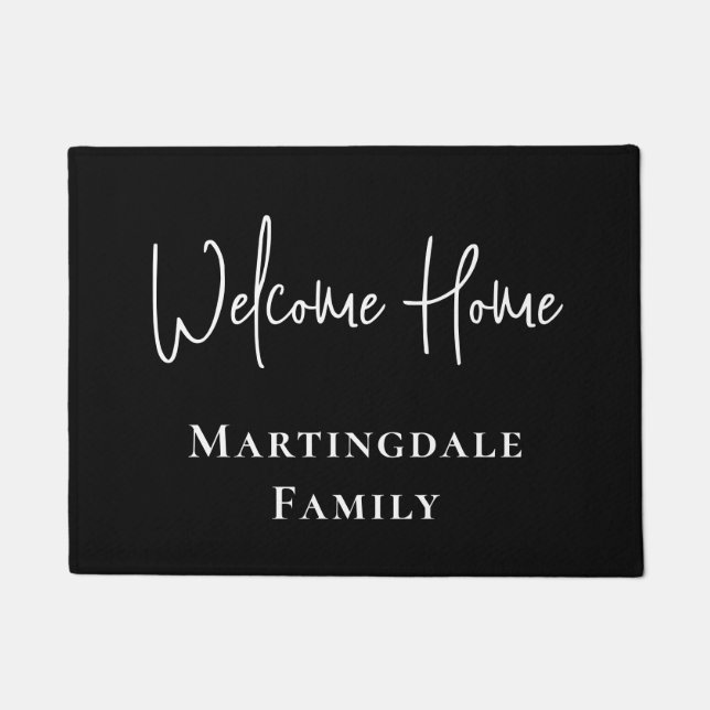 Personalized Welcome Home Monogram Name Doormat (Front)