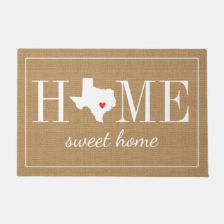 Personalized Welcome Home Texas Jute Doormat