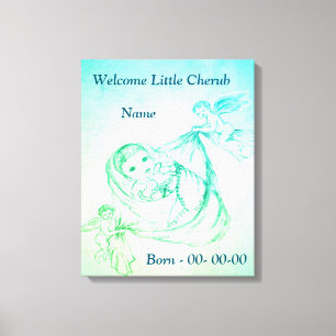 Personalized Welcome Little Cherub Canvas Print