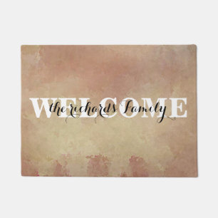 Personalized Welcome Modern Funny Family Monogram Doormat